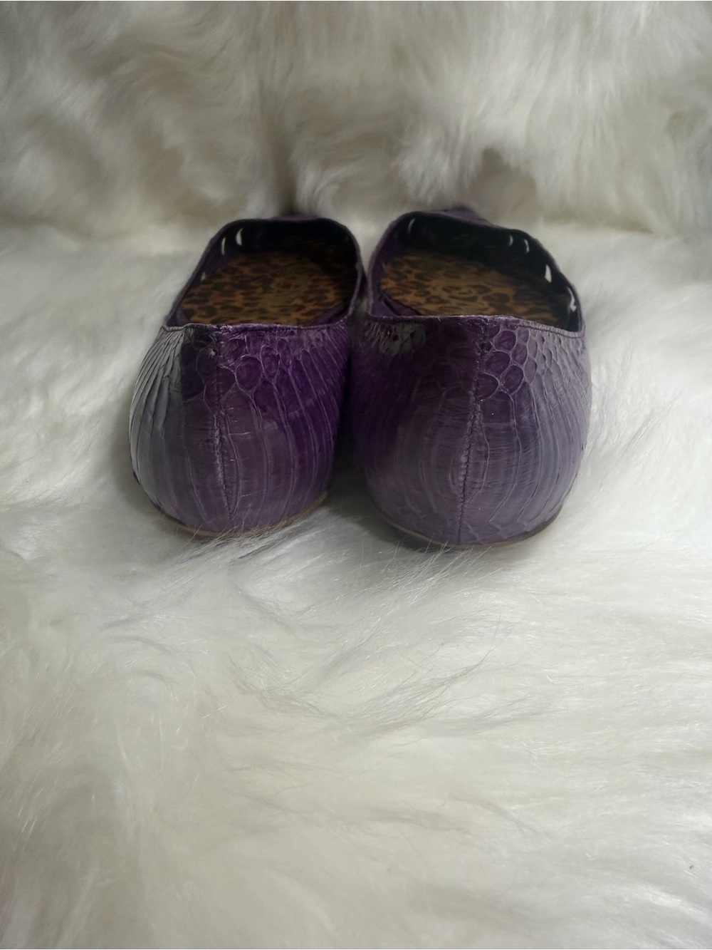 Sam Edelman ( snakeskin) Purple Pointed Toe Croc-Embossed Flats💜 - Picture 5 of 5